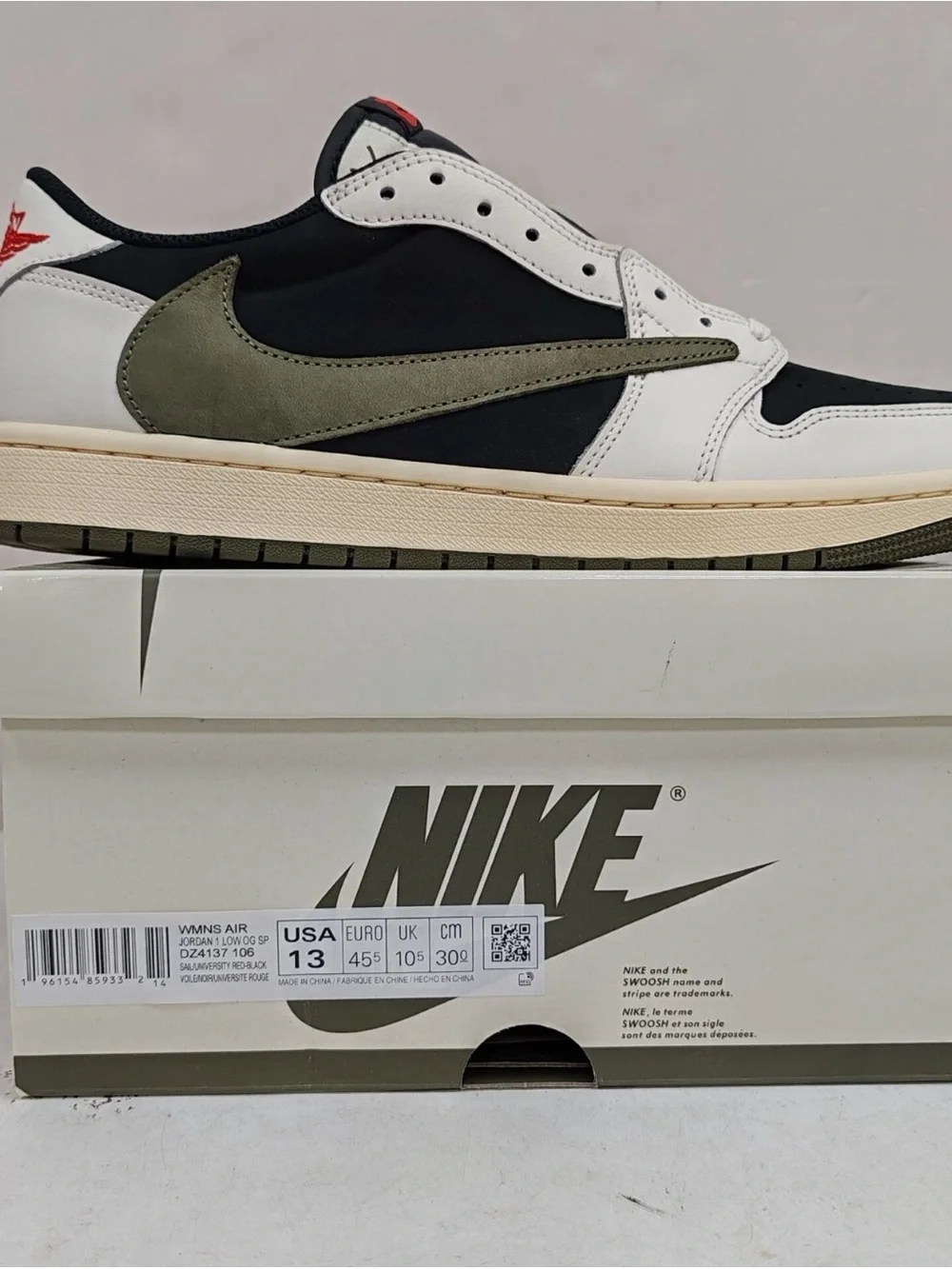 Nike Air Jordan 1 Low Travis Scott Olive Sz 11.5